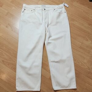 NWT A&F Loose Highrise Off White Jeans Drape Denim Size 20 Short 20P 35P